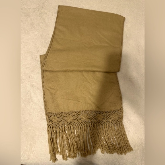 Alpaca Camargo scarf stole tan alpaca fur fringe womens oversized very long wide - Picture 7 of 10